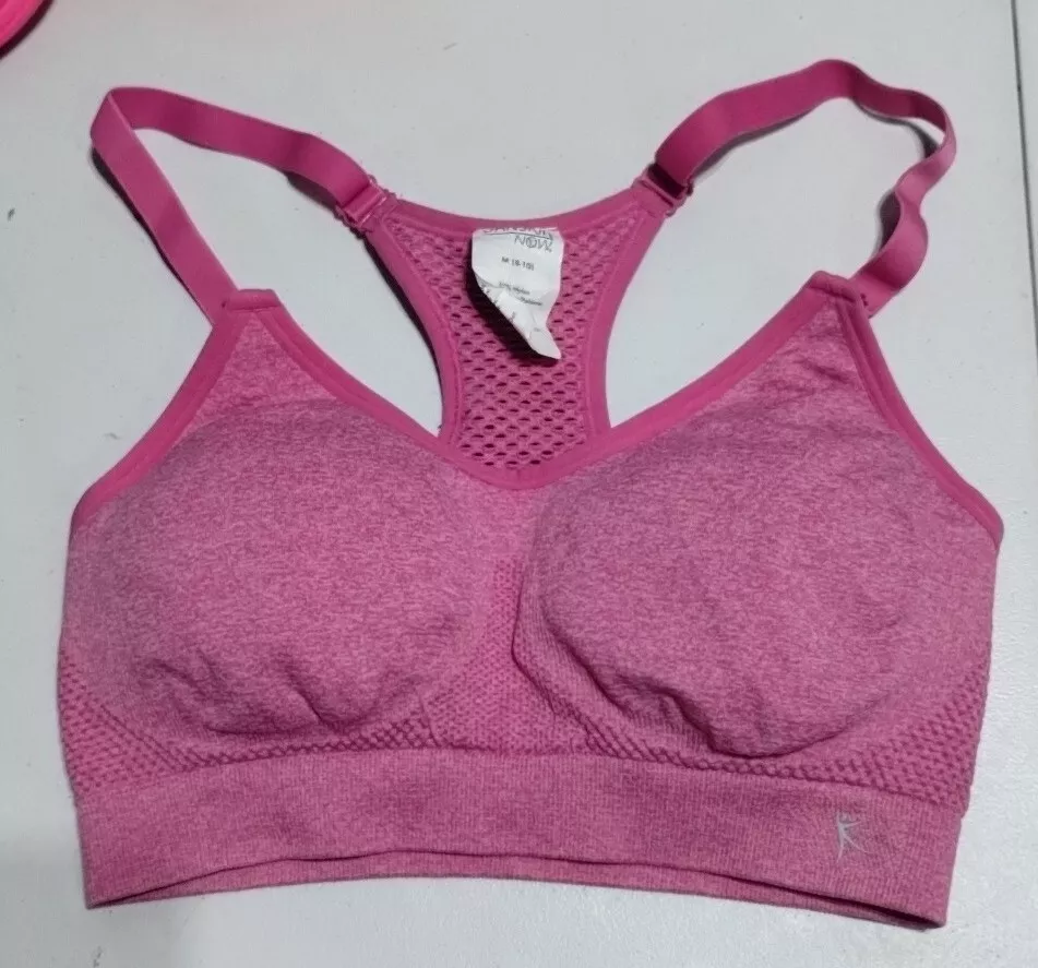 Danskin Now Pink Fitted Sports Bra ~ Medium 8 - 10 ~ Racerback ~ Padded ~  EUC