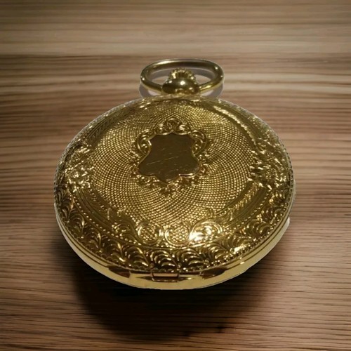 Majestron Analog Quartz Pocket Watch Date Gold Tone Working W/ Battery Good Con - Picture 6 of 10