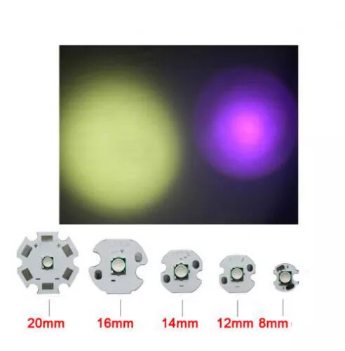 UV 365NM 380NM 395NM 420NM Ultraviolet LED Bulb Chip 8mm 12mm 16mm