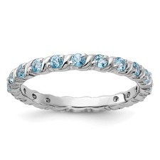 Sterling Silver Stackable Expressions Blue Topaz Ring Size 9