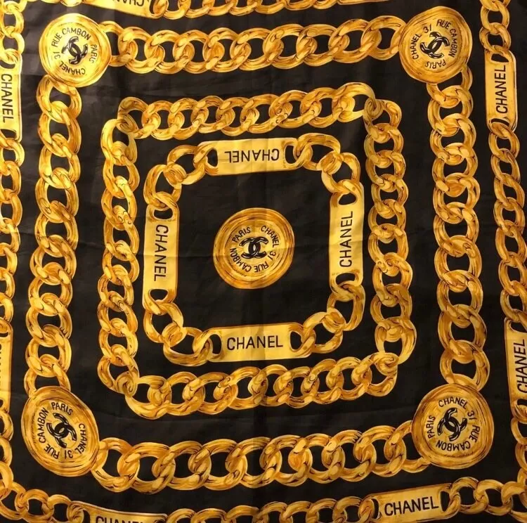 Vintage Chanel Silk Chainlink Scarf