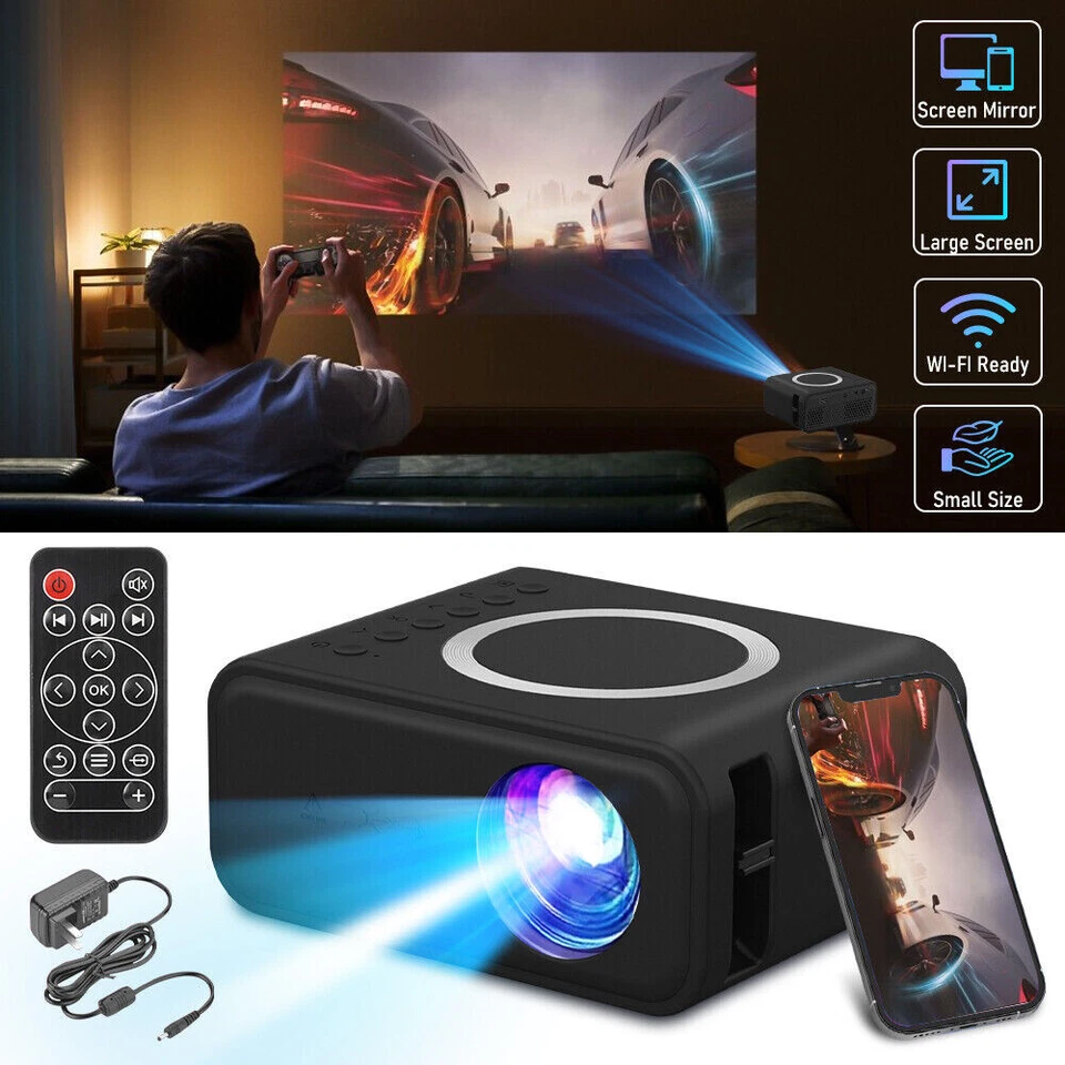 Mini Projector LED 1080P HD Home Cinema Portable Home Movie Projector YT300 New - Image 3 of 4