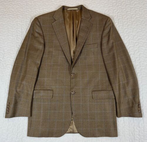 Burberry Sport Coat Mens 40R Brown Houndstooth London Bond Street Blazer Jacket