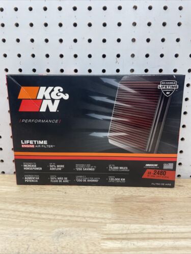K&N 33-2480 Replacement Air Filter for 2010-2019 Mazda L4 2.0/2.3/2.5L New