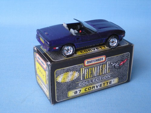 Matchbox Premiere 1987 Corvette Convertible Purple Body Toy Model Car Boxed 75mm - Picture 2 of 2