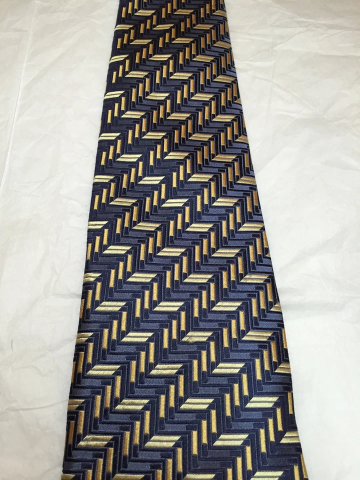 VAN HEUSEN CORBATA HOMBRE AZUL Y DORADO 4 X 59 Foto 3 de 4