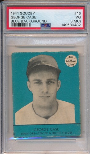George Case [Blue Background] #16 1941 Goudey card
