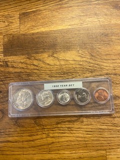 us silver coins .1950 5 coin set . really nice set of coins