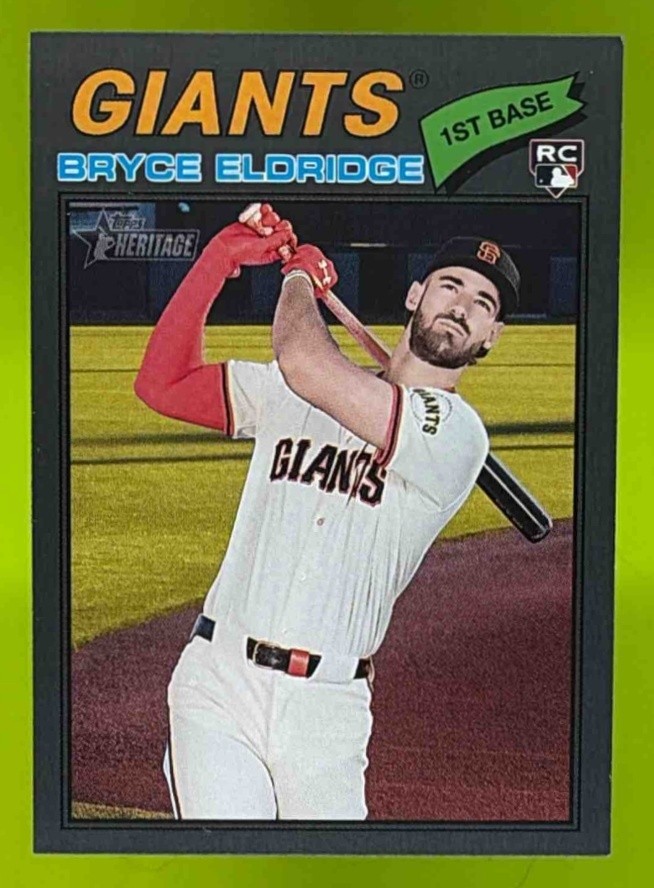 2026 Topps Heritage Bryce Eldridge Dark Gray Border #310 RC Giants