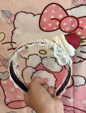 Strawberry Shortcake Head Band Hair Accessory with Pink And White Stripes