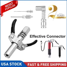 Double Handles Grease Gun Coupler 90 Degree Adapter Injection Needle Dispenser