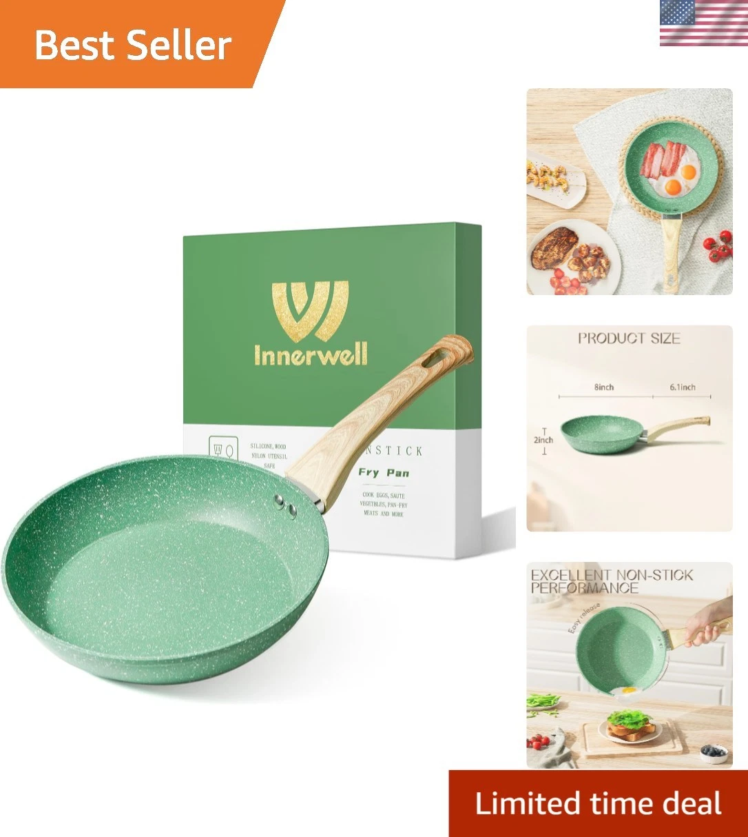 Nonstick Frying Pan Skillet, 8 Inch Non Stick Egg Pan Omelet Frying Pans 100%...