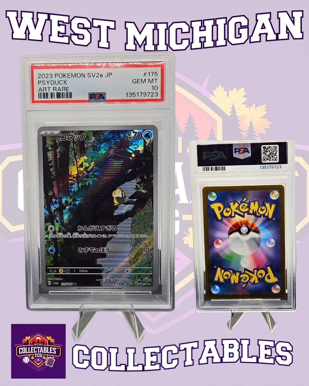 2023 コダック #175 ART RARE PSA10 PSA 10 Psyduck AR 175/165 151