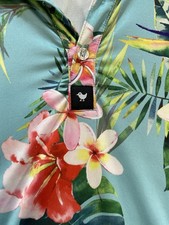 Bad Birdie Men's Short Sleeve Polo Shirt Floral Print Size L Golf