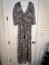 Express Animal Print Hi-Low Maxi Dress Size L