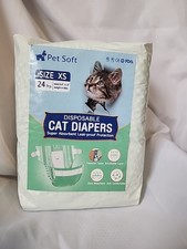 Pet Soft Diapers Female Male Cat Dog Puppy Foam Tail Hole XS 24 Pcs Green