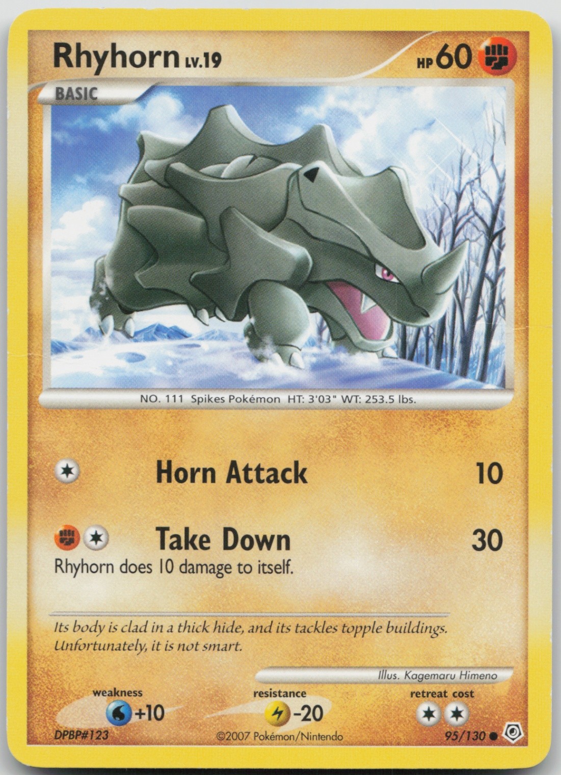 Rhyhorn 95/130 Common Diamond and Pearl LP Normal