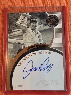 2007 Press Pass Signings Legends Jack Ingram Autographed Bronze NASCAR Card