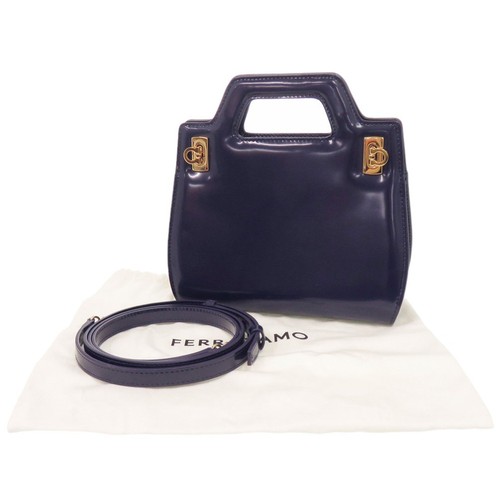 ECHT Salvatore Ferragamo 213485 Gancini Wanda Mini Handtasche blau Leder - Bild 2 von 9