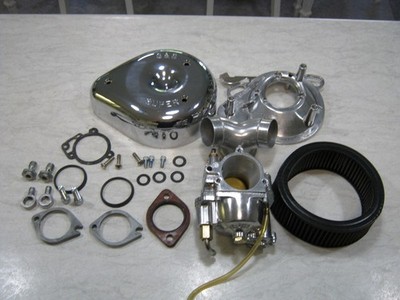 Complete Harley EVO Big Twin S&S Super E Carburetor with Intake & Air Cleaner