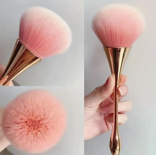 1pc Rose Gold Fan Makeup Brush Soft Wool Fibe...