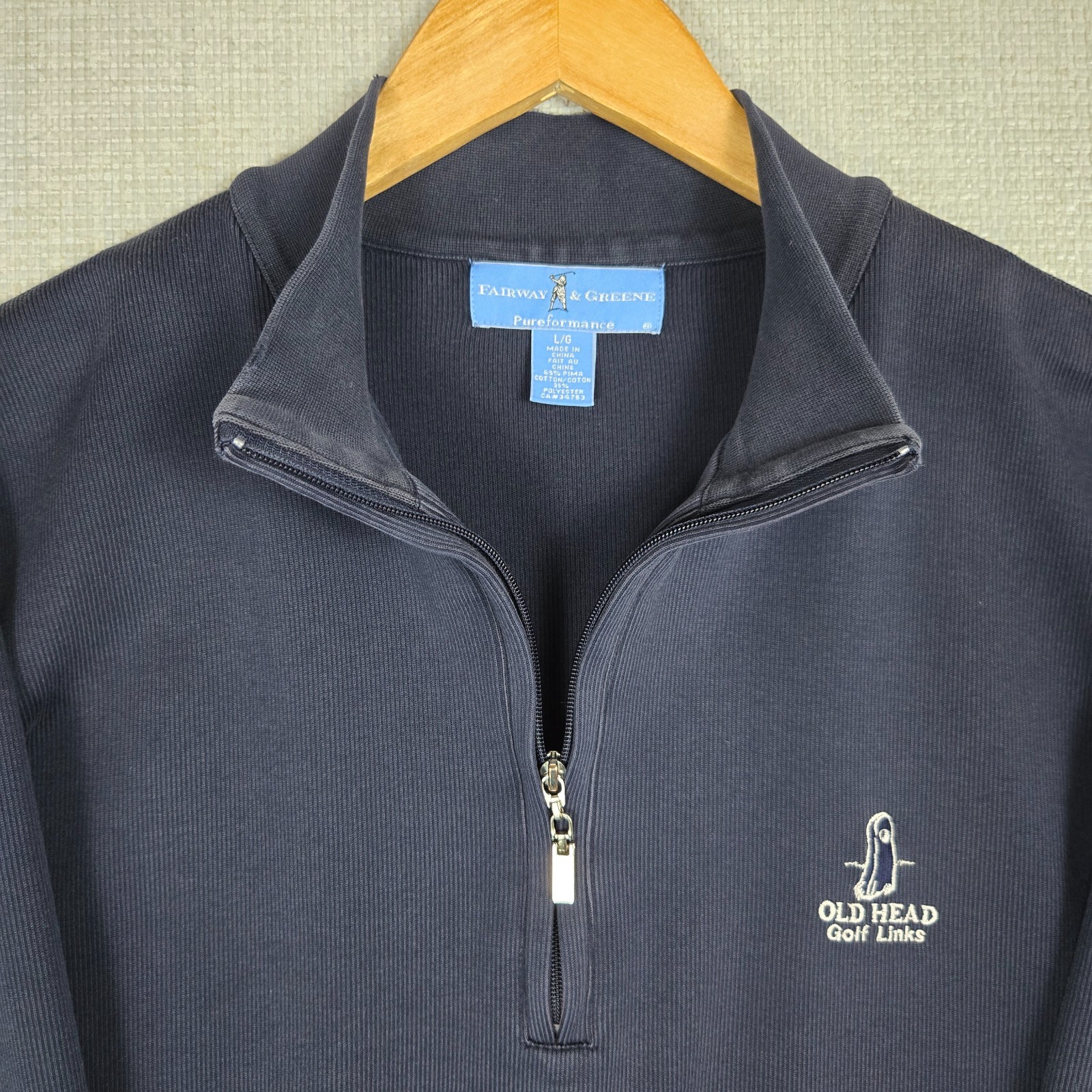 FAIRWAY GREENE x OLD HEAD IRELAND Mens Large Pima Cotton/Poly 1/4 Zip Sweatshirt image 9