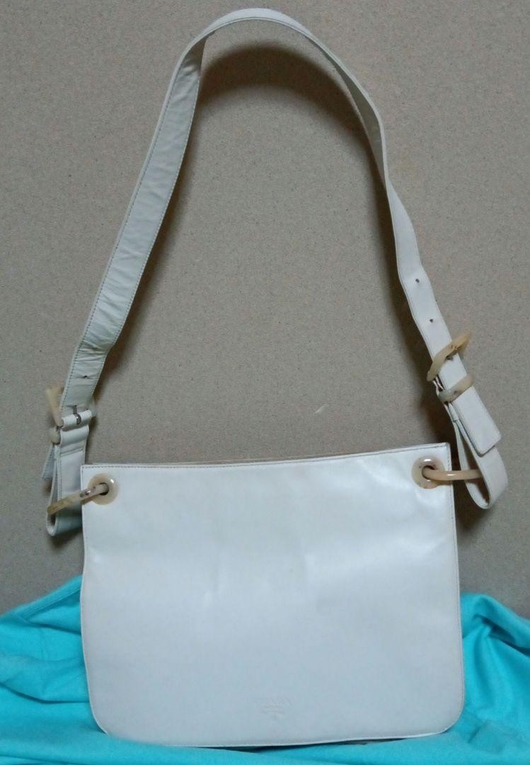 Prada Black Leather and Plastic Chain Strap Shoulder Tote Bag VI205509