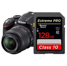 128GB High Speed Class 10 SD Memory Card for Camera Video Travel Storage