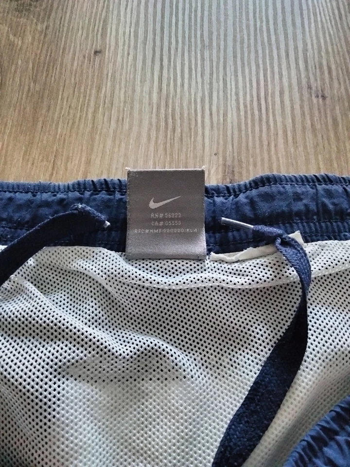 Nike Short de bain homme rayé bleu/beige taille L élastique regular - Photo 4/4