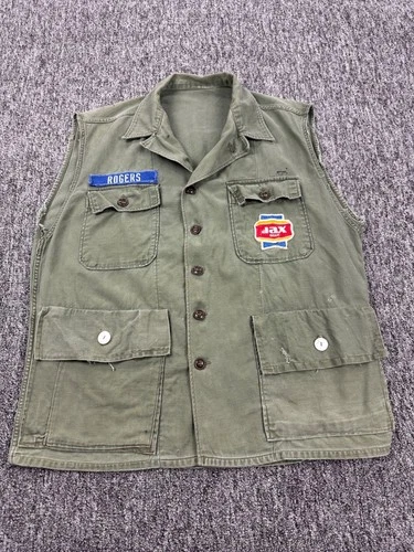 Vtg Military Shirt Men 16.5 Green OG-107 Utility Vietnam War 1960s USAF Tactical