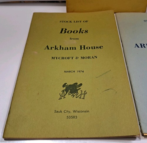 Lagerliste der Bücher von ARKHAM HOUSE MYCROFT MORAN 1974 1975 1977 Nachtrag LOT - Bild 2 von 9