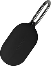 Silicone Case for Beats Solo Buds, Protective Cover with Carabiner Black 