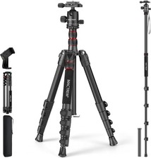 90in 2-in-1 Camera Tripod Monopod Aluminum Heavy Duty Travel Tripod 360 Ball