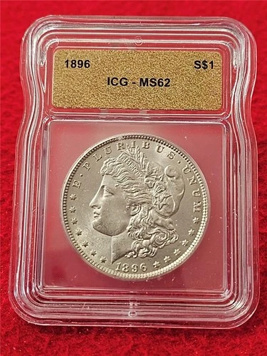 1896  MORGAN SILVER DOLLAR  ICG  MS 62                                   #T1735