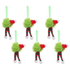 6pcs Holiday Decorations Hanging Scarf Hat Fuzzy Christmas Tree Ornaments