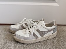 Gola women  s Low Top Lace-Up Athletic Sneakers, White/Gray Colorblock