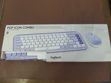 Image of LOGITECH Pop Icon Combo Wireless Keyboard & Mouse Set - Lilac NEW