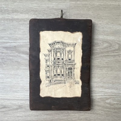 J. Ely Signed Original Pen & Ink Architectural Drawing San Francisco 1992 Wood