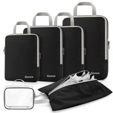 Gonex 6 Set Compression Packing Cubes, Expandable Travel Luggage Organizers