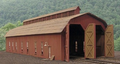 BTS 27446 HO Scale McCabe Two-Stall Engine House Laser-Cut Model Building Kit