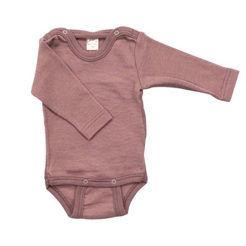 Body de bebé Lilano manga larga lana merino/seda kbT, grueso 210 g/m² - Imagen 3 de 12