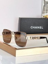 CHANEL CH9818 Gold Black Rimless Square Sunglasses Brown Gradient Lens 58-18-145