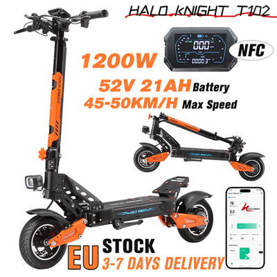 Halo Knight T102 1200W E-Scooter 52V 21Ah 10 Zoll Off-road Elektroroller 50km/h