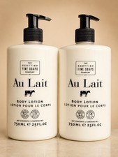      2-Pk SCOTTISH FINE SOAPS Au Lait Body Lotion With Organic Milk 750 Ml 25 Oz