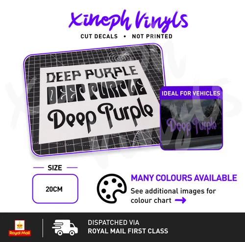 3 x Deep Purple band vinyl sticker decal guitar car van truck cd window