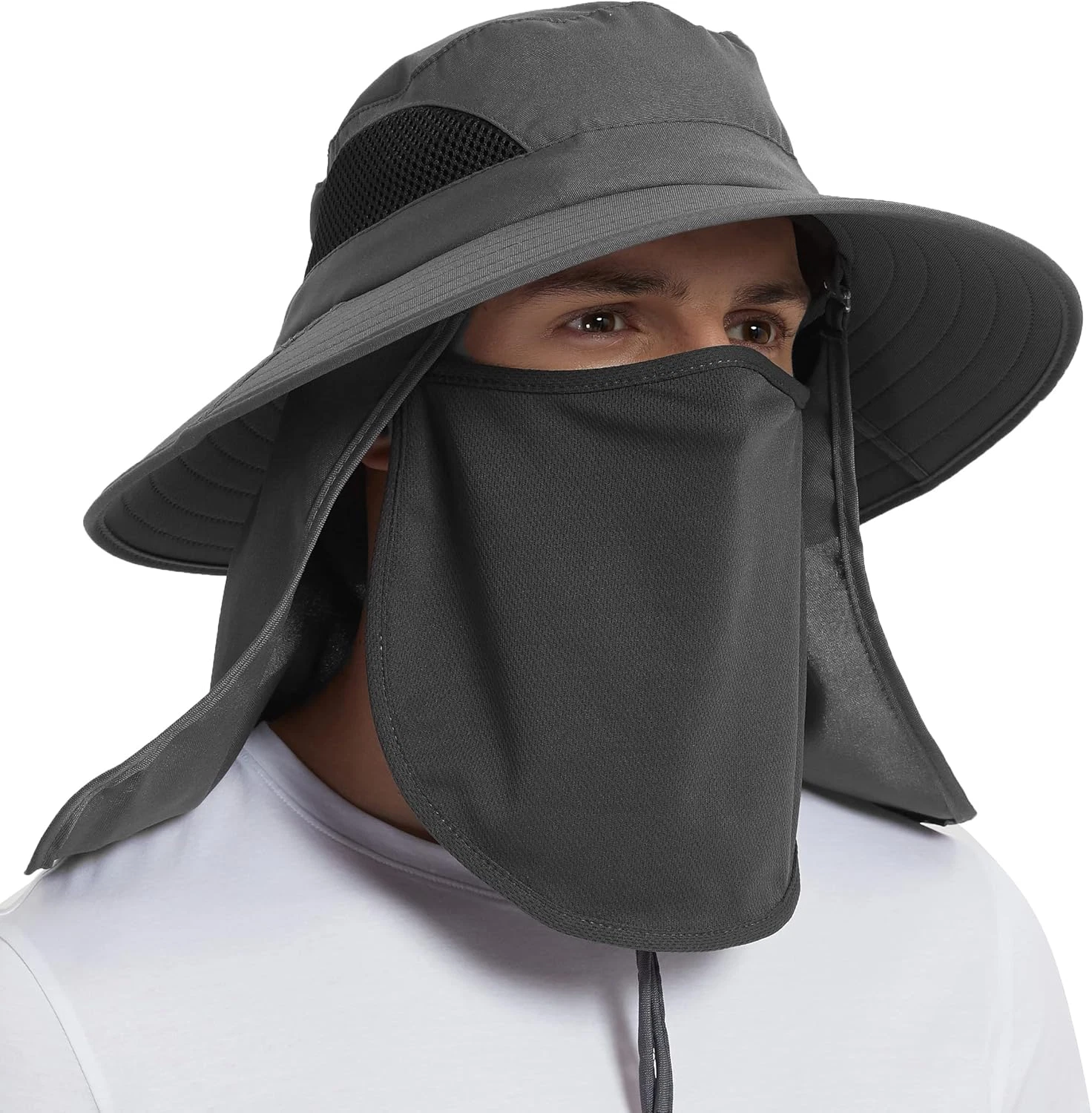 Wide Brim Sun Hat, UPF 50+ UV Protection Waterproof Packable Bucket Hat for Men