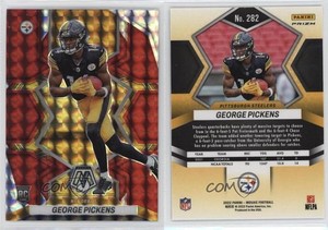 2022 Panini Mosaic NFL Debut Red Mosaic Prizm George Pickens #282 Rookie RC