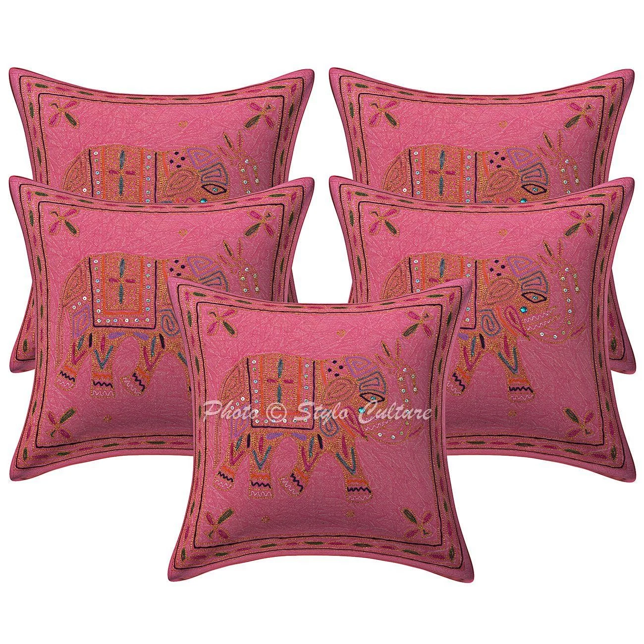 Home Decor Pillow Cover Embroidered Bohemian Boho Cushion Cover Throw 40 x 40 cm