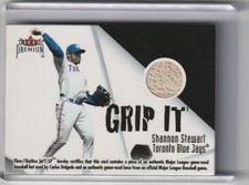 2001 FLEER PREMIUM SHANNON STEWART BALL & CARLOS DELGADO BAT RELIC ANGELS 89/200