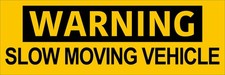 Yellow Warning Slow Moving Vehicle Bumper Sticker Construction
